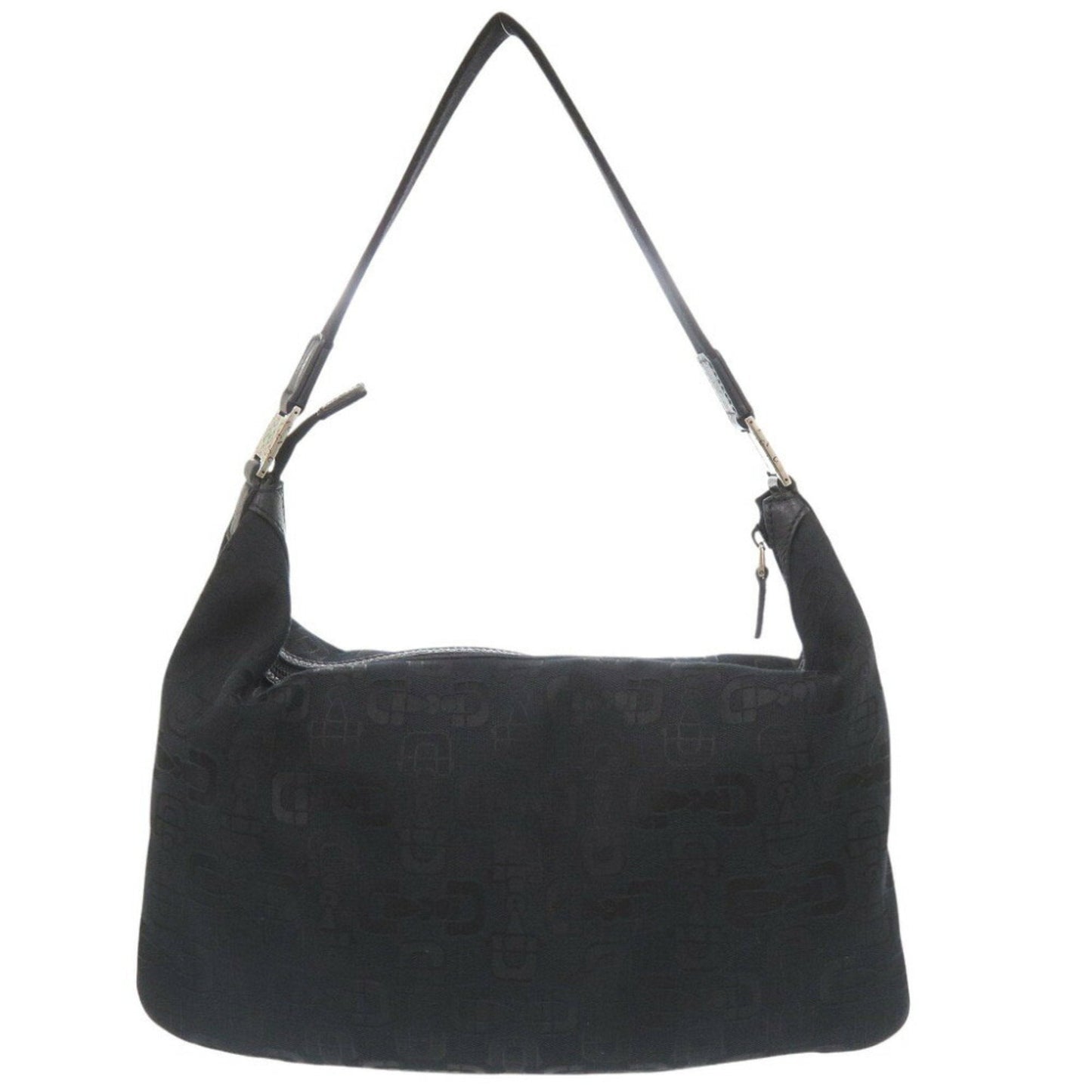 Gucci Horsebit Black Canvas Shoulder Bag