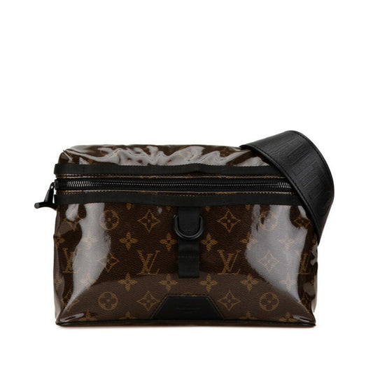 Louis Vuitton Black Brown Vinyl Leather Shoulder Bag ()