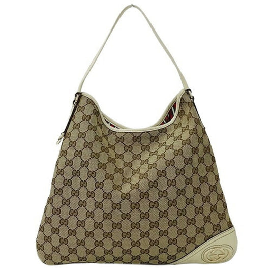 Gucci Beige White Gg Canvas Shoulder Bag ()