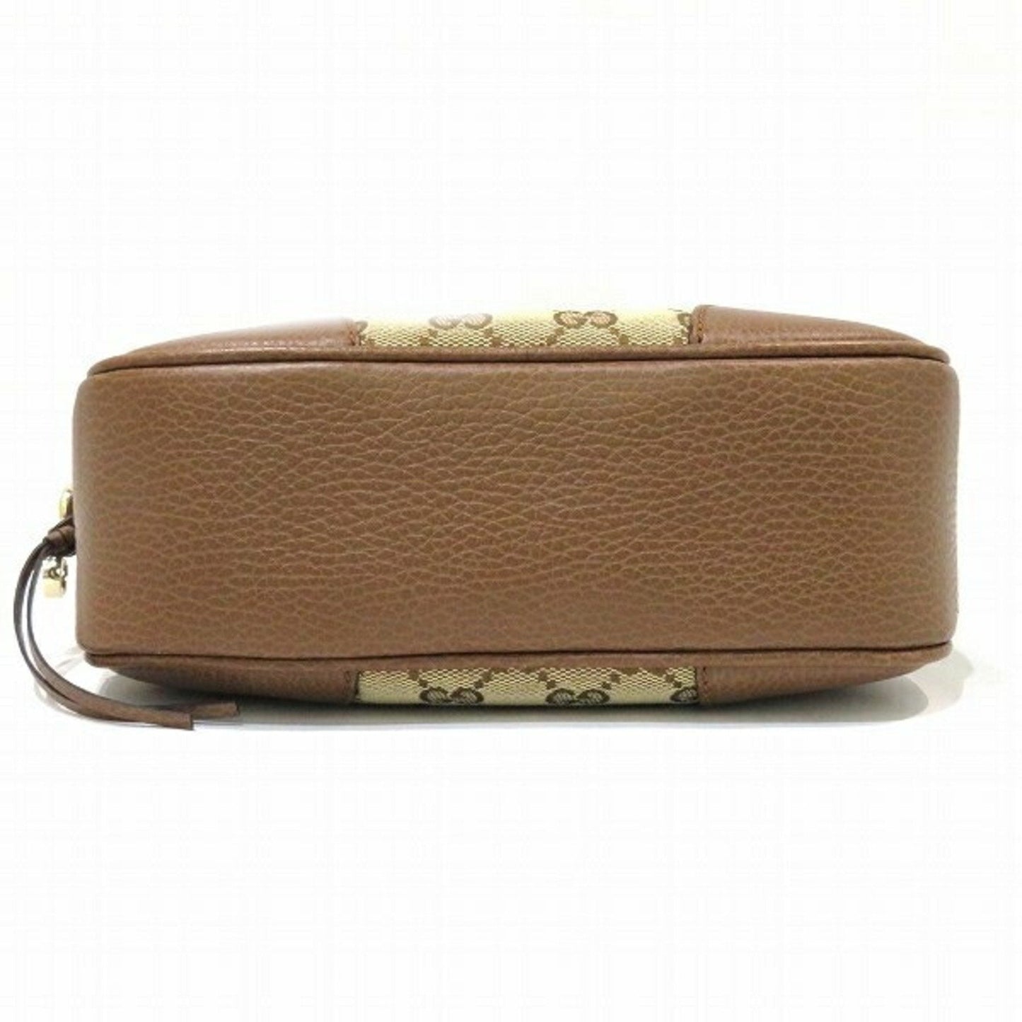 Gucci Brown Gg Canvas Leather Shoulder Bag