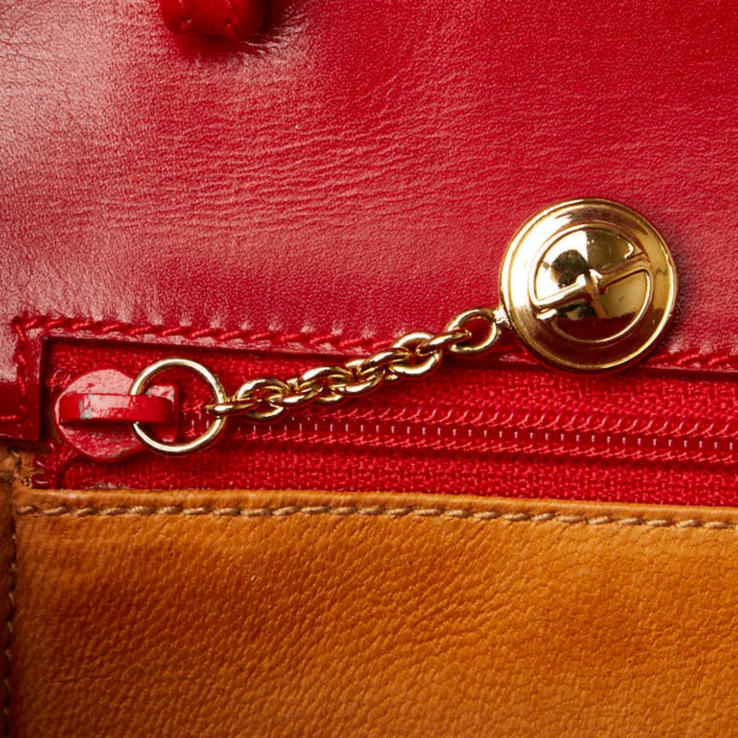 Gucci Red Color Leather Handbag Shoulder Bag