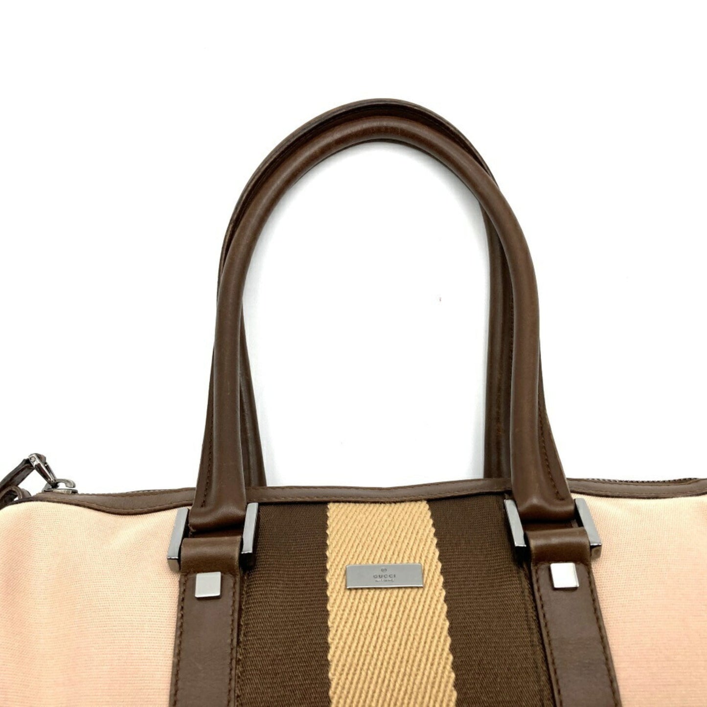 Gucci Multi-Color Canvas Leather Boston Bag Handbag