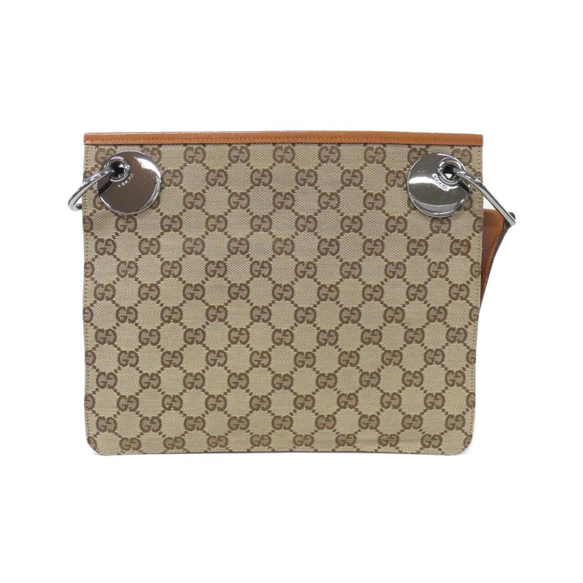 Gucci Beige Orange Gg Canvas Shoulder Bag ()