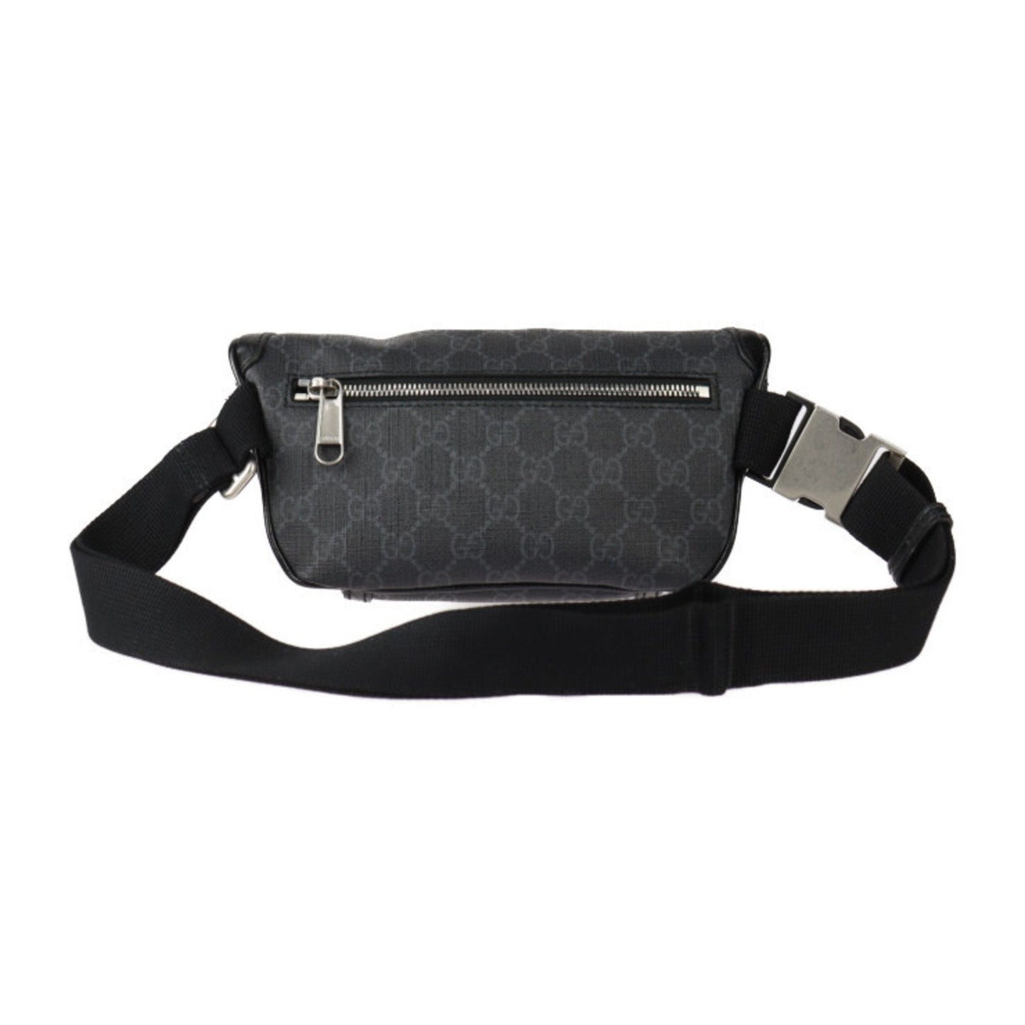 Gucci Black Gray Gg Supreme Leather Fanny Pack Sling Bag