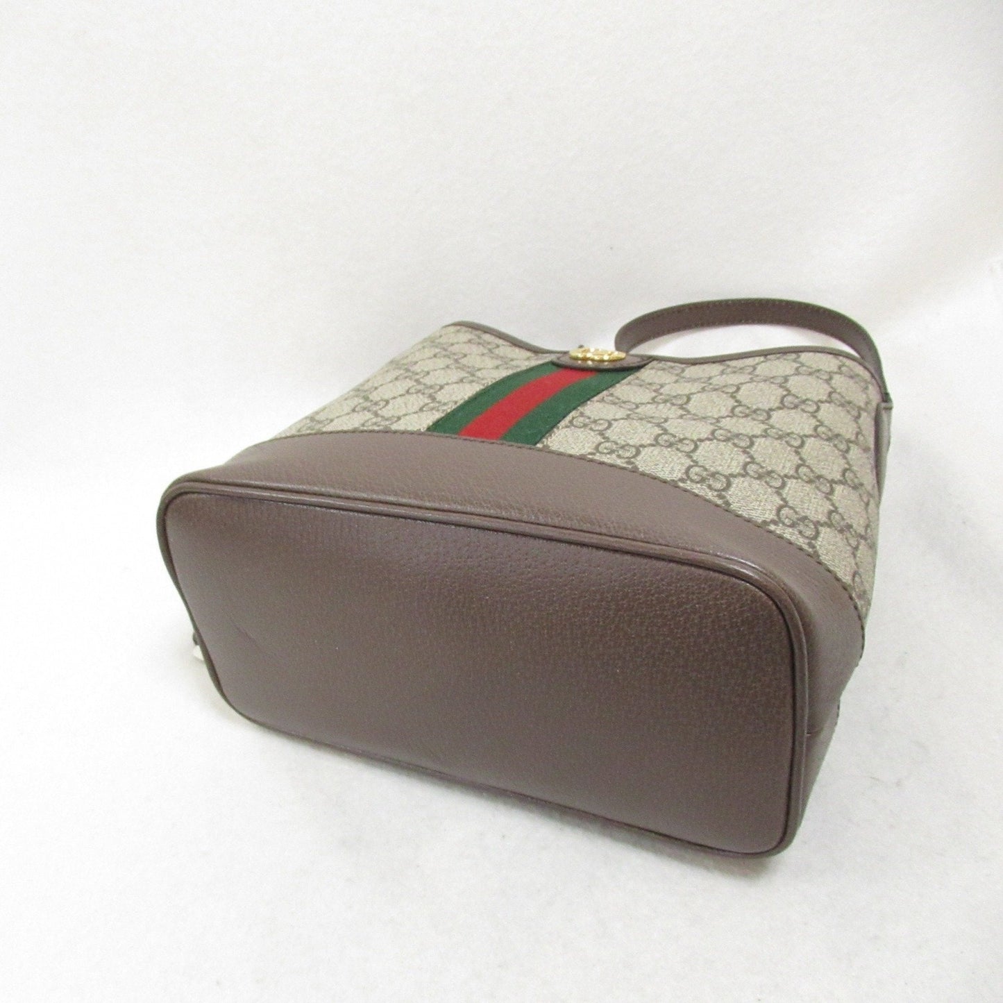 Gucci Beige Brown Coated Canvas Shoulder Bag