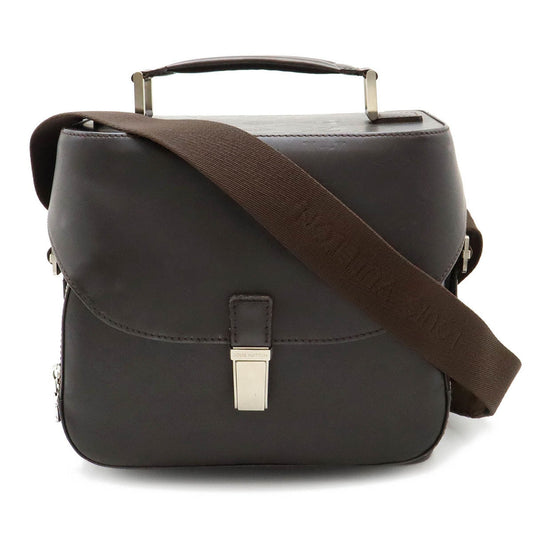 Louis Vuitton Coffee Dark Brown Leather Handbag Shoulder Bag ()