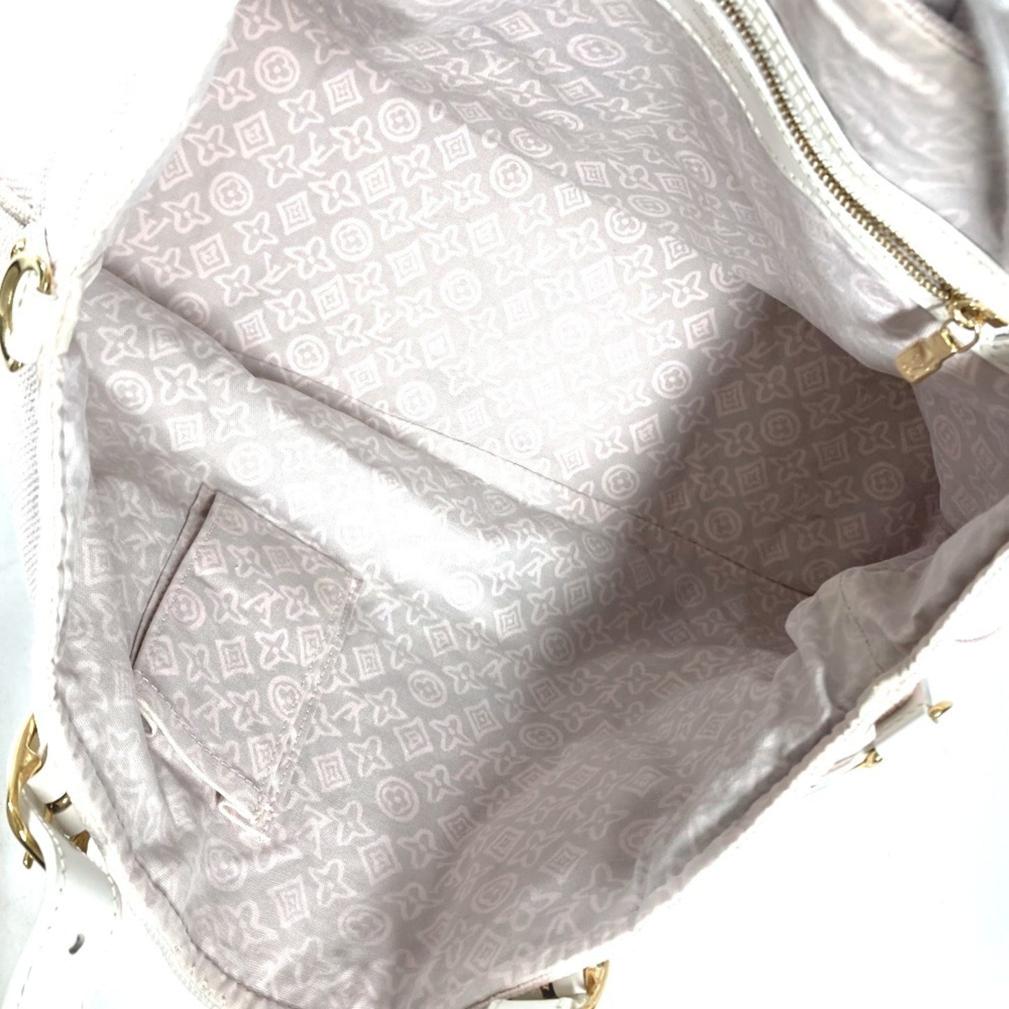 Louis Vuitton Pink White Cotton Shoulder Bag Tote Bag