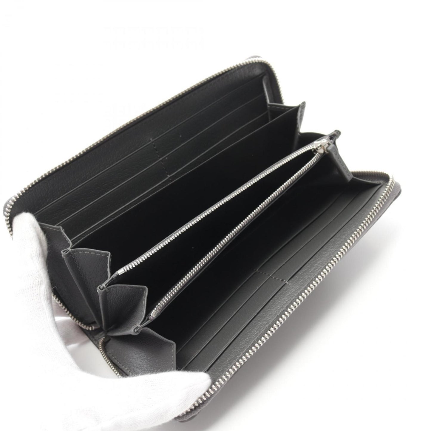Gucci Gray Gg Supreme Leather Long Wallet (Bi-Fold)