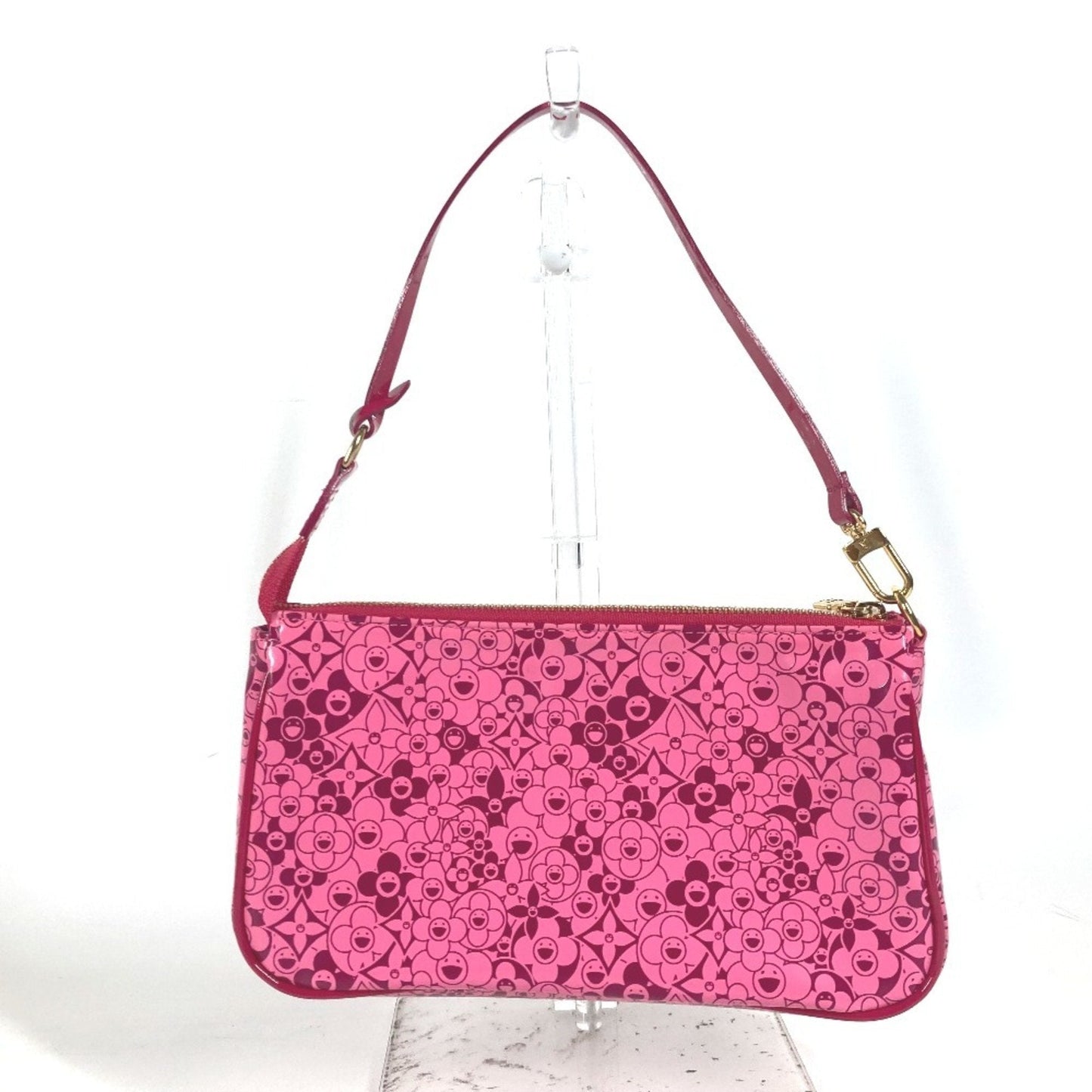 Louis Vuitton Pink Pvc Leather Handbag Pouch Shoulder Bag