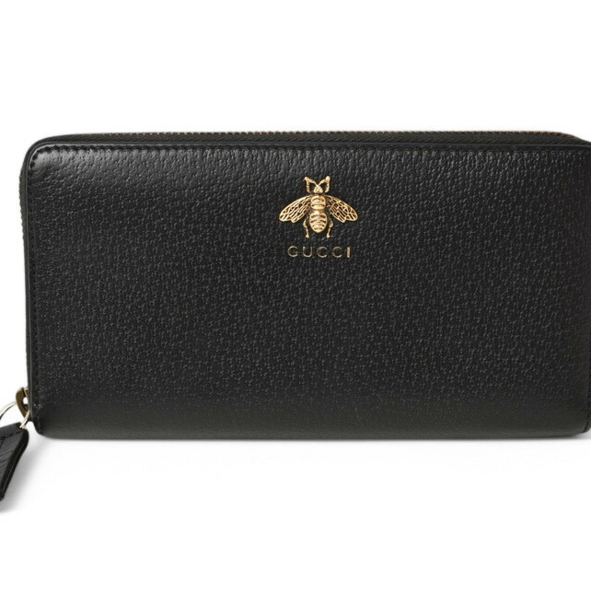 Gucci Animalier Black Leather Coin Purse/Coin Case ()