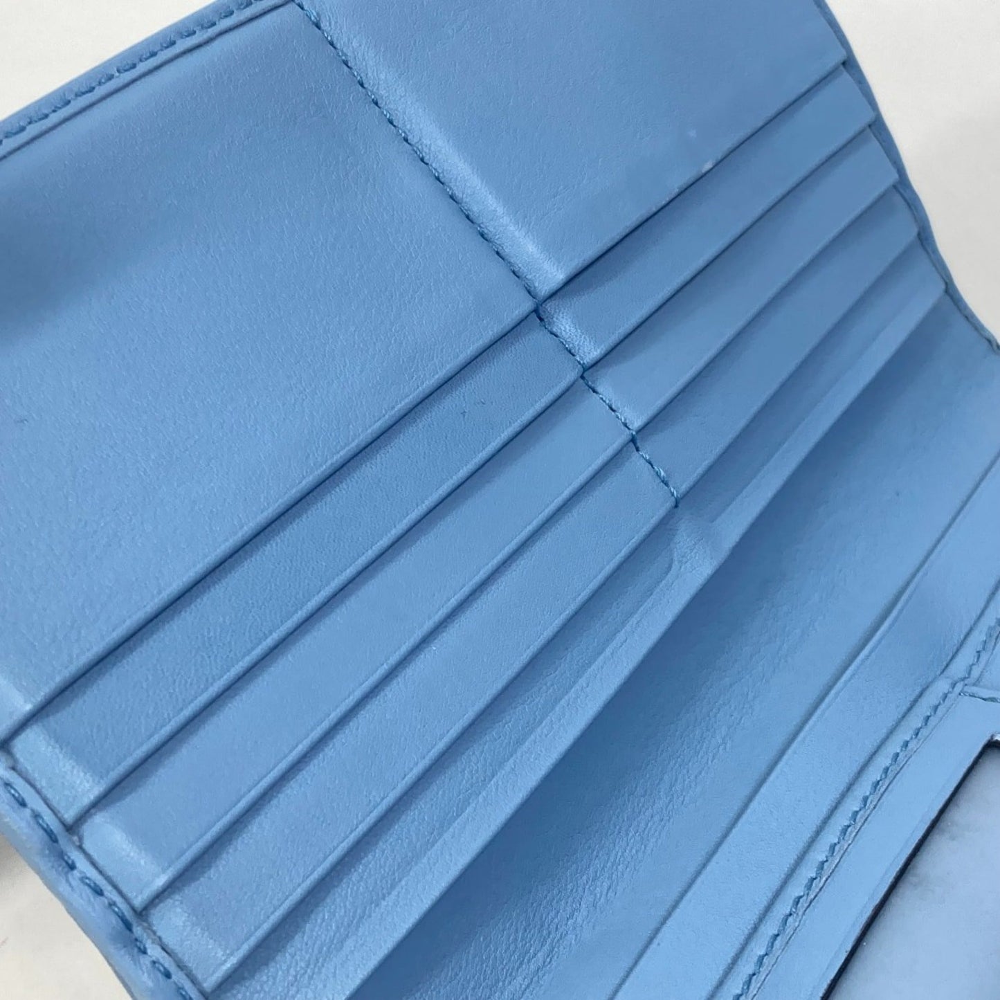 Gucci Blue Leather Long Wallet (Bi-Fold)