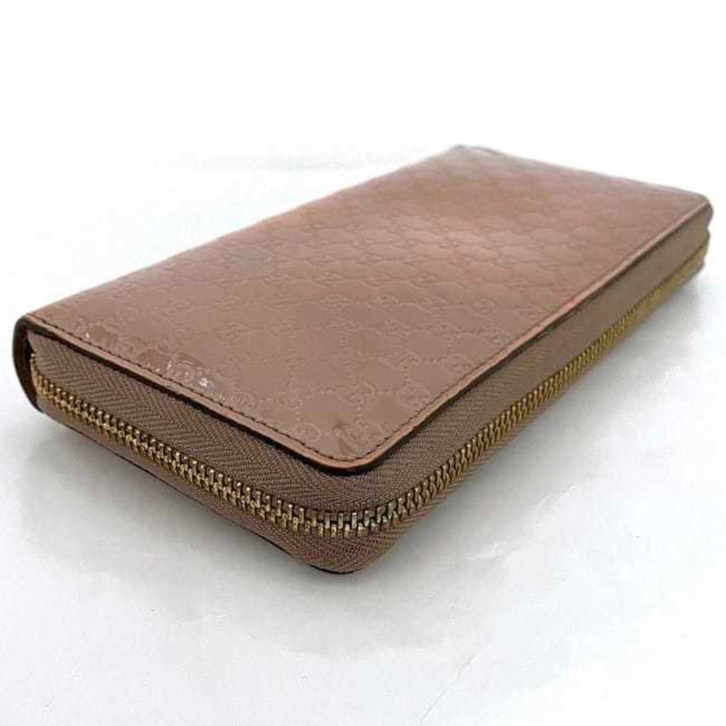 Gucci Microguccissima Gold Pink Patent Leather Long Wallet (Bi-Fold)