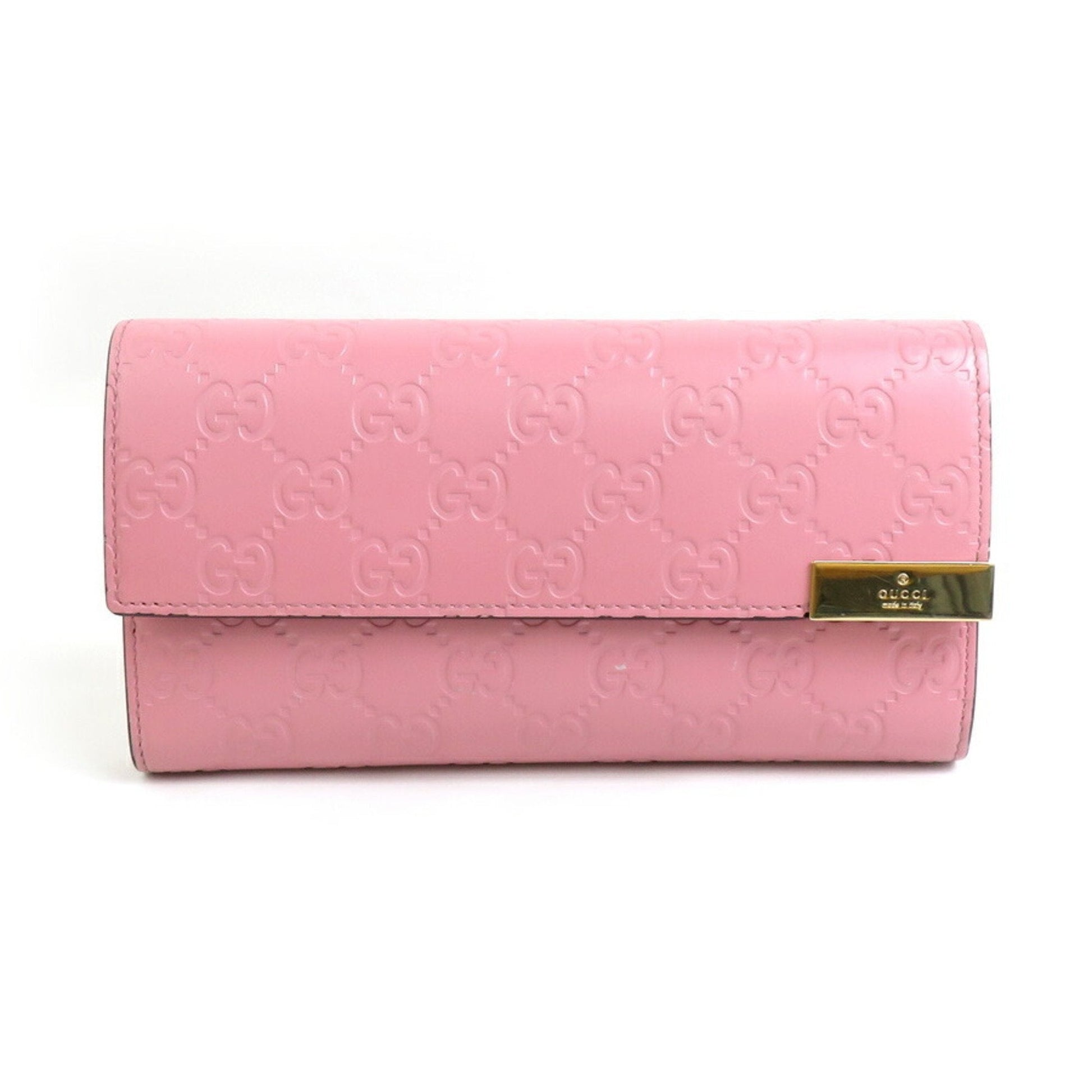 Gucci Pink Leather Long Wallet (Bi-Fold) ()