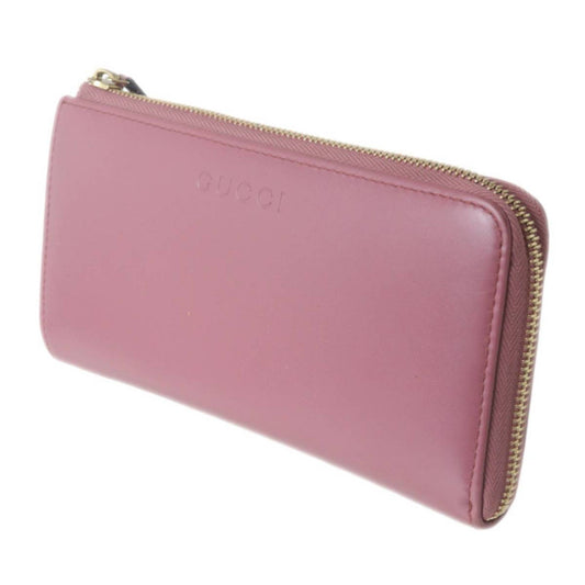 Gucci Pink Leather Long Wallet (Bi-Fold) ()