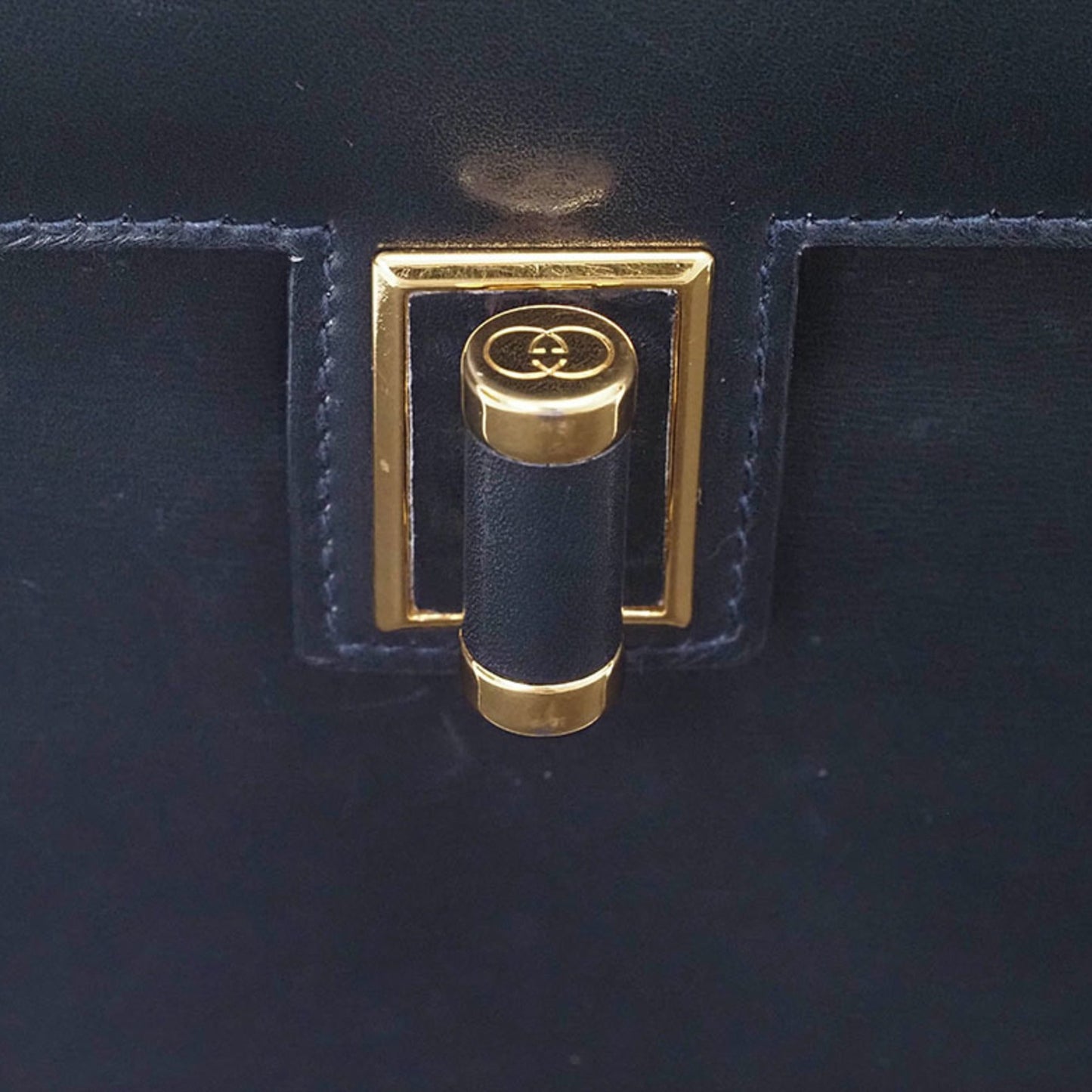 Gucci Navy Leather Shoulder Bag