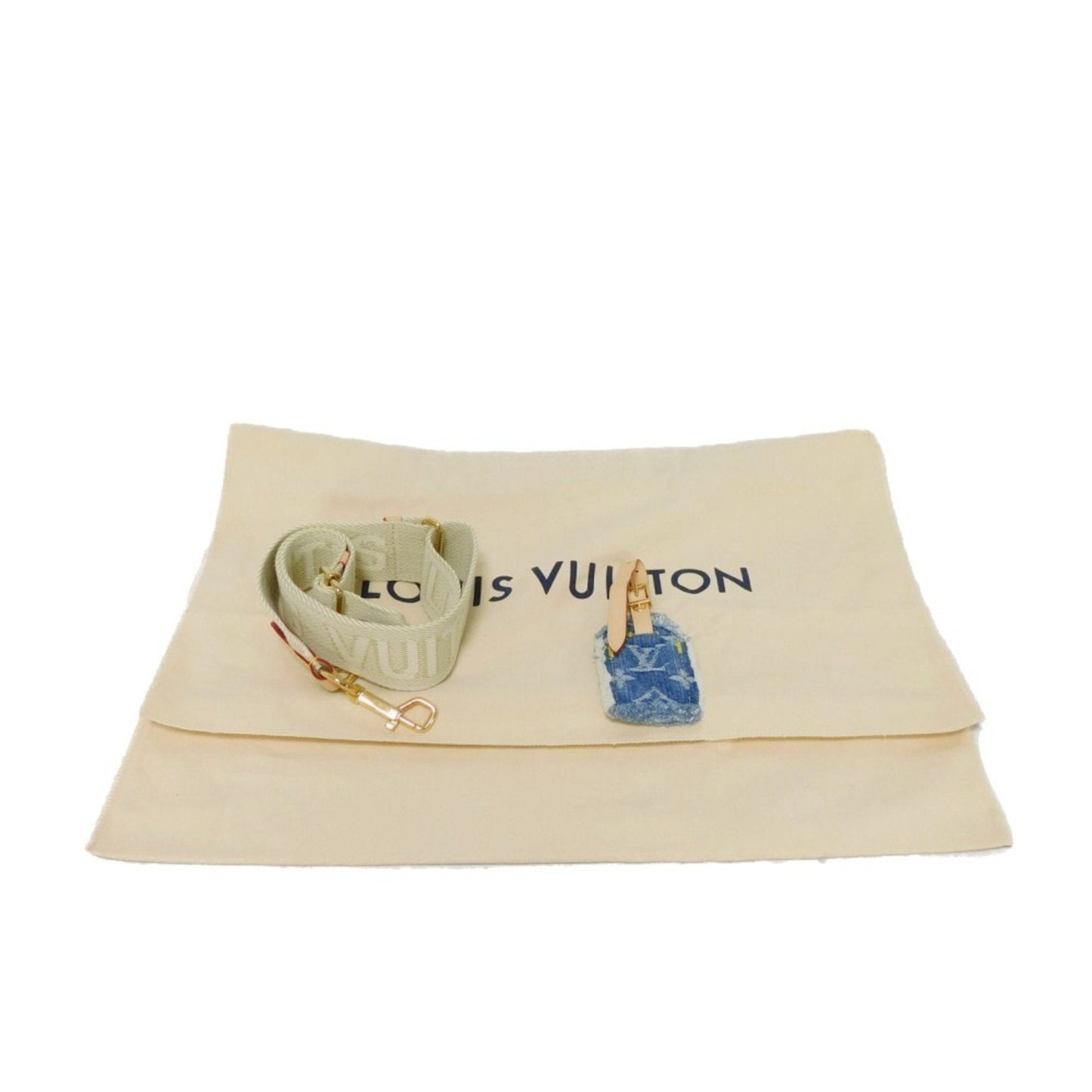 Louis Vuitton Blue Monogram Denim Canvas Leather Shoulder Bag Sling Bag