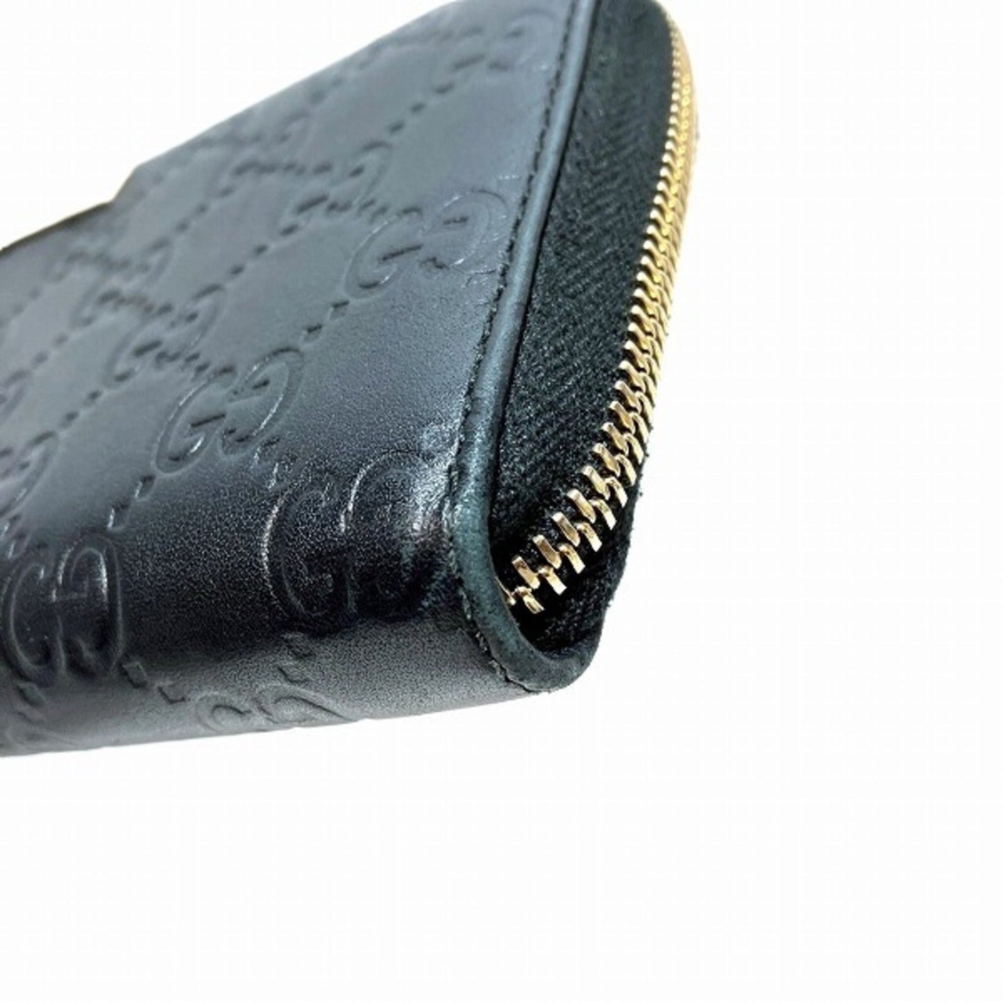 Gucci Guccissima Black Leather Long Wallet (Bi-Fold)