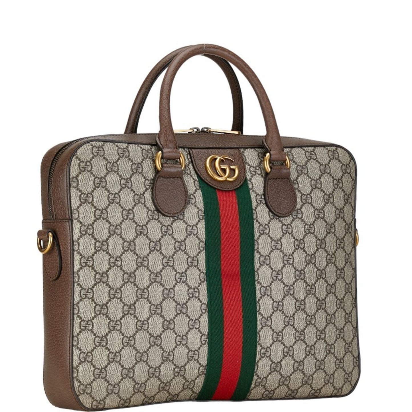 Gucci Beige Brown Pvc Leather Handbag Shoulder Bag