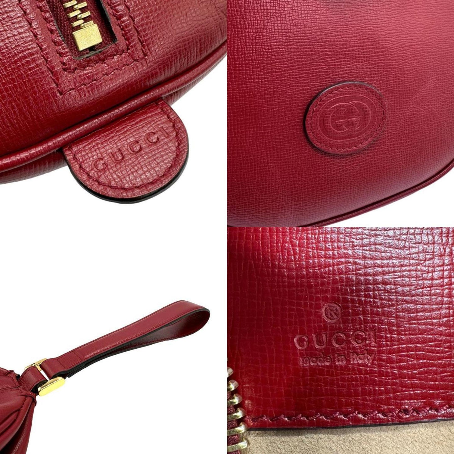 Gucci Red Color Leather Clutch Bag