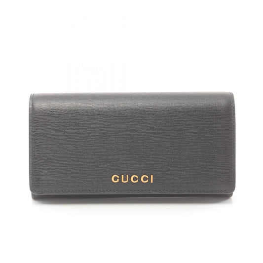 Gucci Black Leather Long Wallet (Bi-Fold) ()