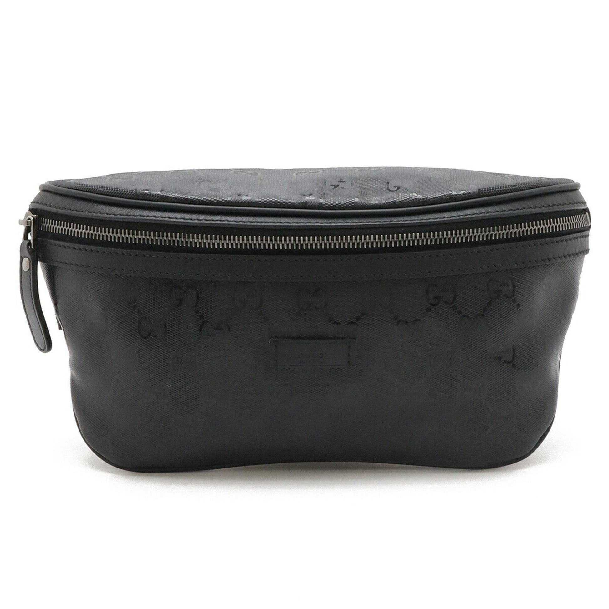 Gucci Black Coated Canvas Leather Fanny Pack Pouch ()