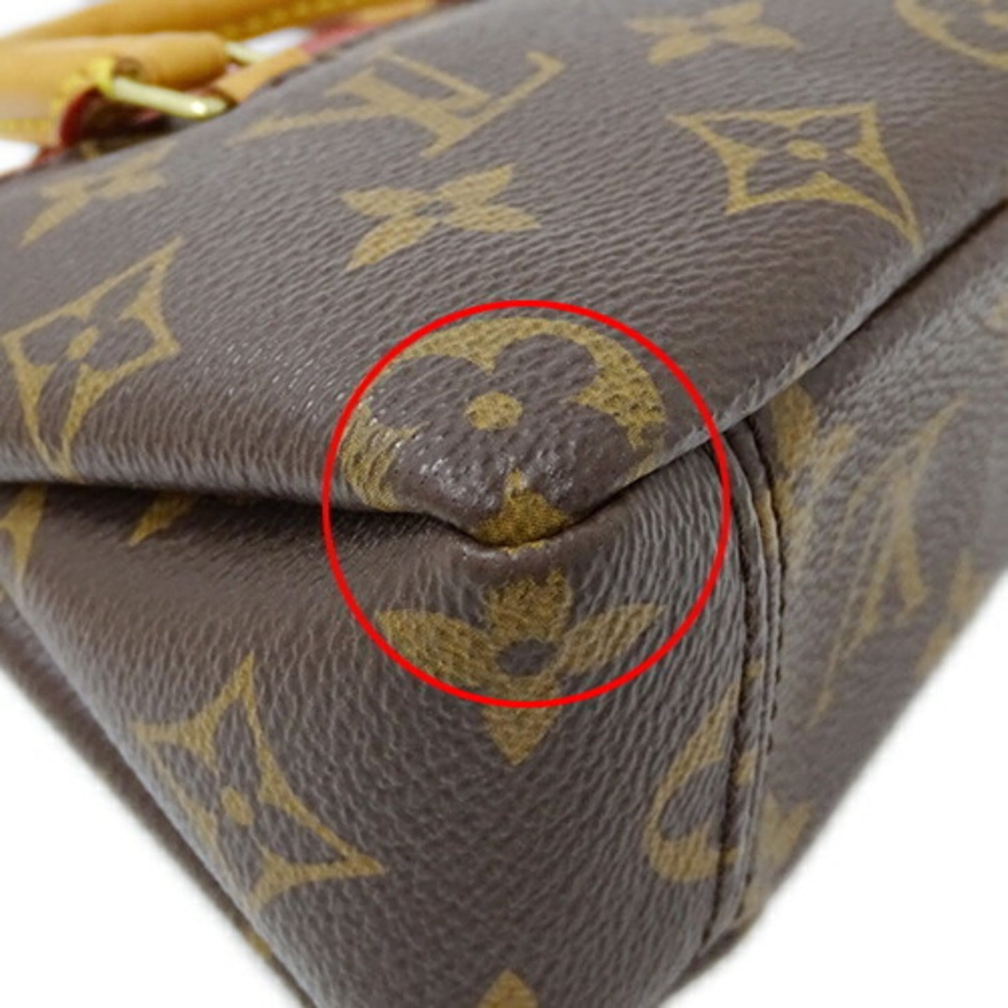 Louis Vuitton Brown Cerise Monogram Red Color White Monogram Shoulder Bag