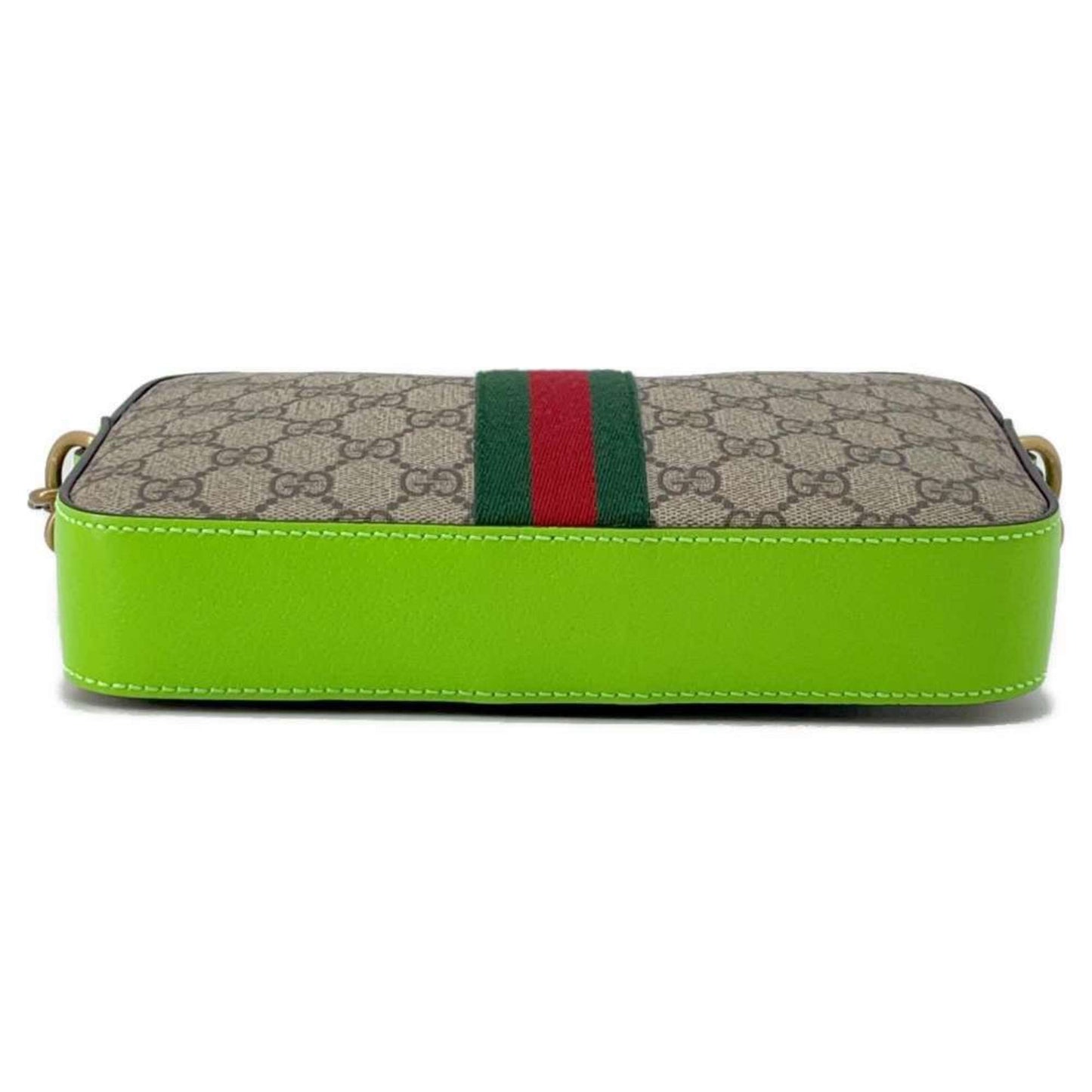Gucci Beige Green Gg Supreme Leather Clutch Bag Shoulder Bag