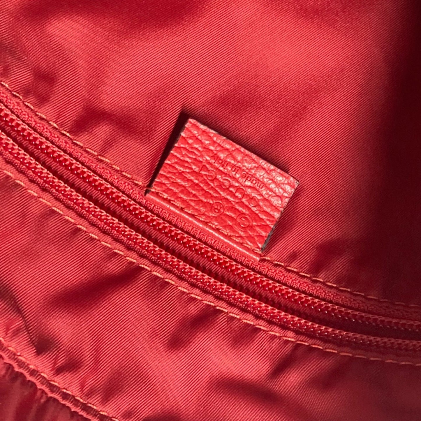 Gucci Red Cloth Tote Bag