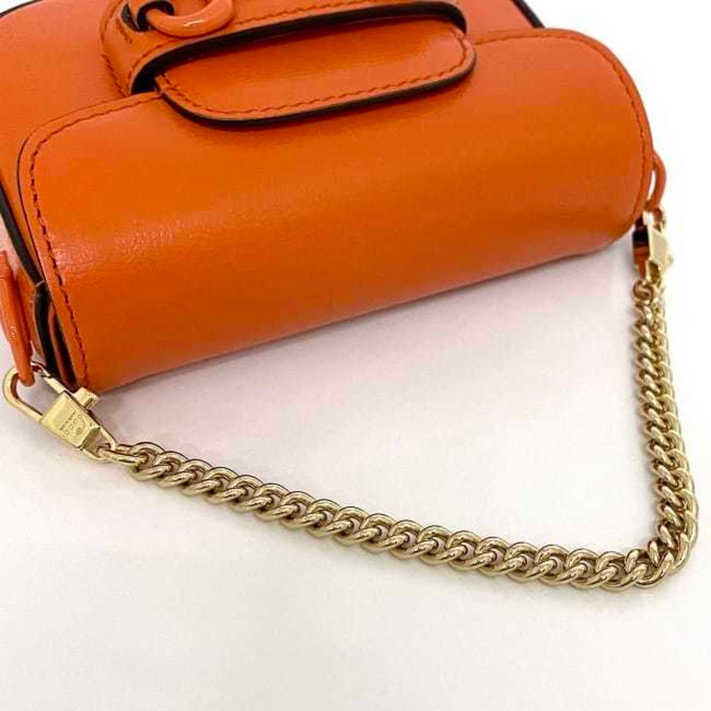 Gucci Horsebit Orange Leather Canvas Shoulder Bag