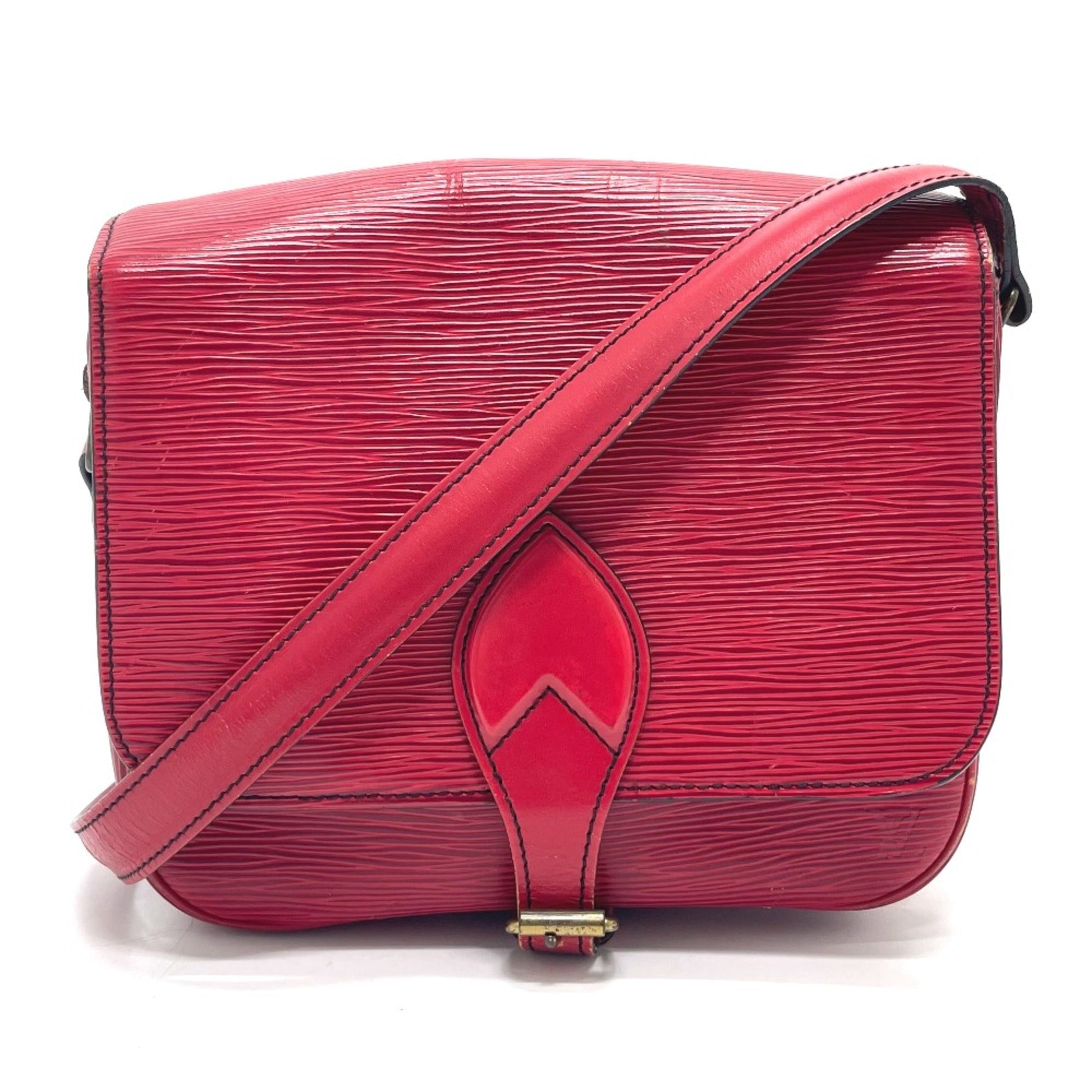 Louis Vuitton Red Leather Shoulder Bag ()