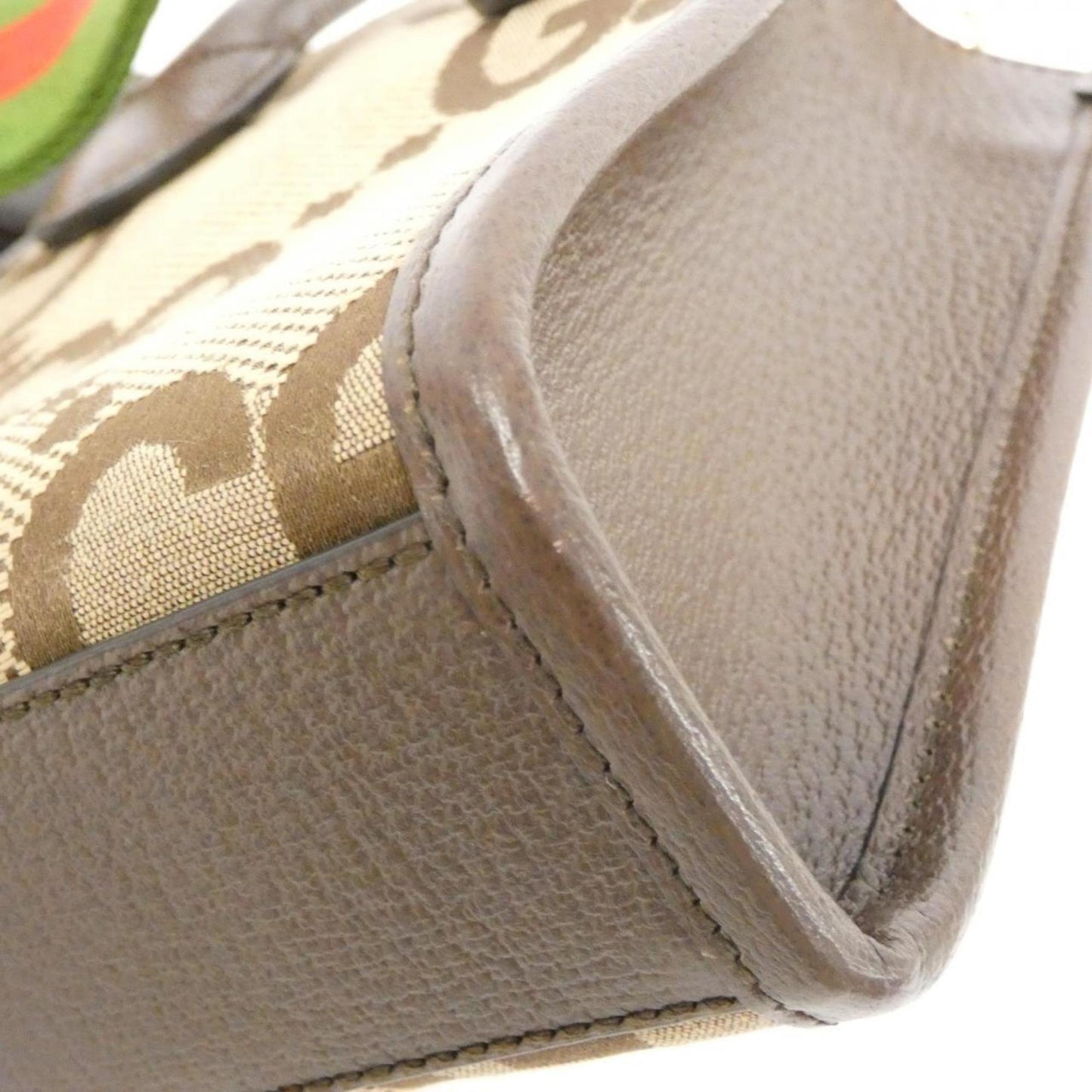 Gucci Beige Brown Canvas Leather Handbag
