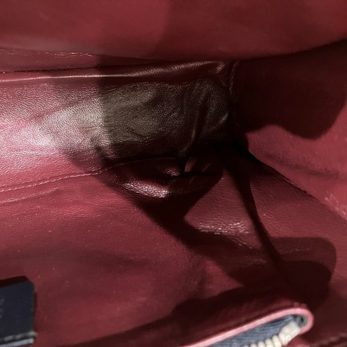Gucci Beige Navy Red Color Leather Handbag Shoulder Bag