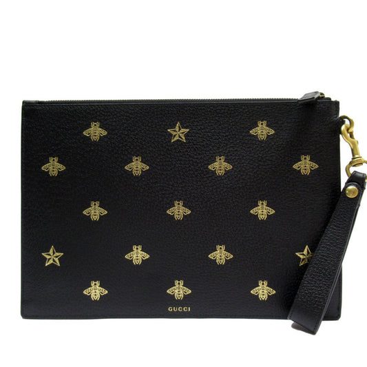Gucci Black Leather Clutch Bag ()