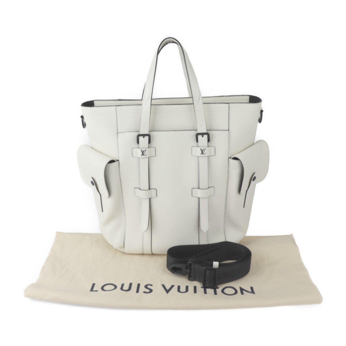 Louis Vuitton Blanc White Leather Handbag Shoulder Bag