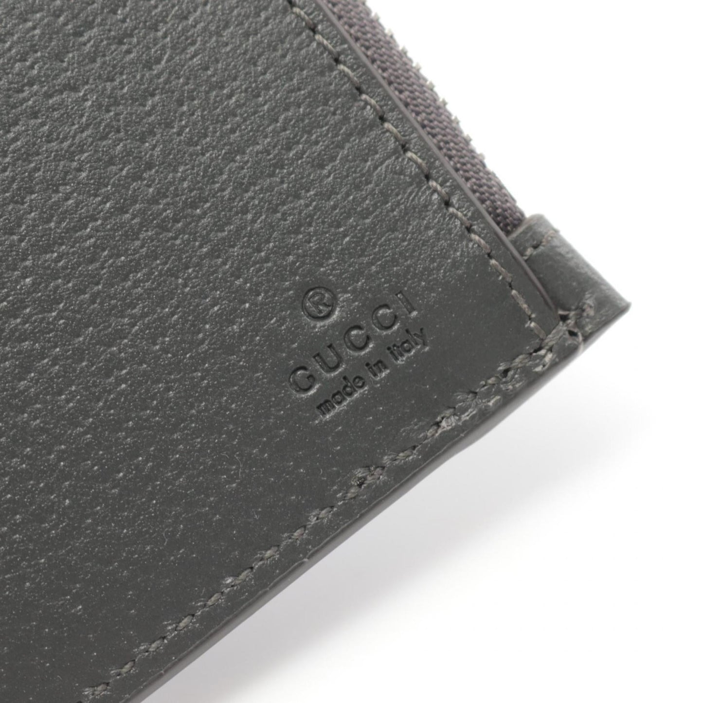 Gucci Gray Leather Coated Canvas Wallet (Bi-Fold)