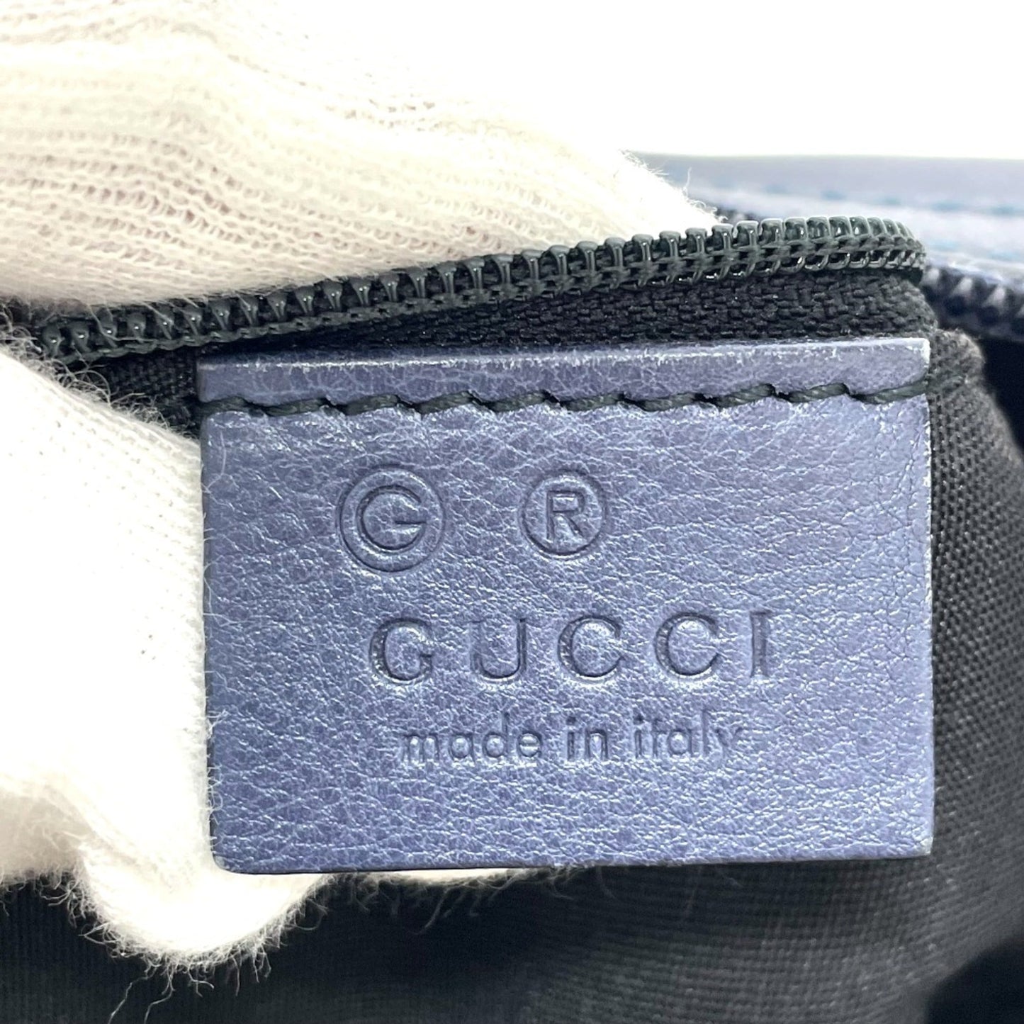 Gucci Navy Leather Shoulder Bag