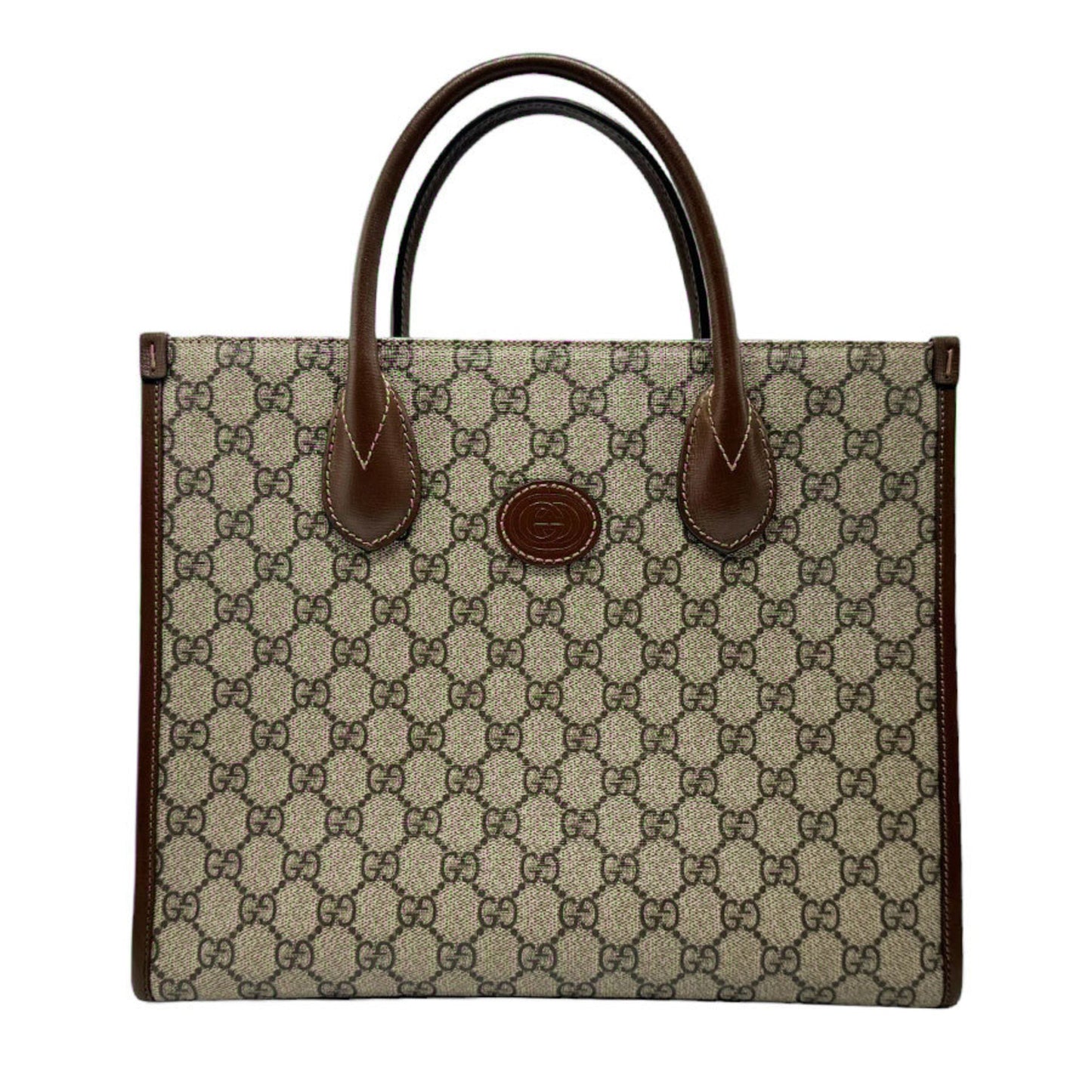 Gucci Beige Brown Pvc Handbag Shoulder Bag Tote Bag ()