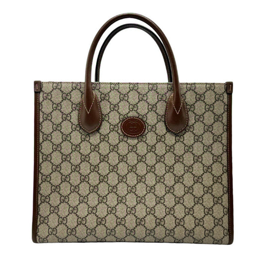 Gucci Beige Brown Pvc Handbag Shoulder Bag Tote Bag ()