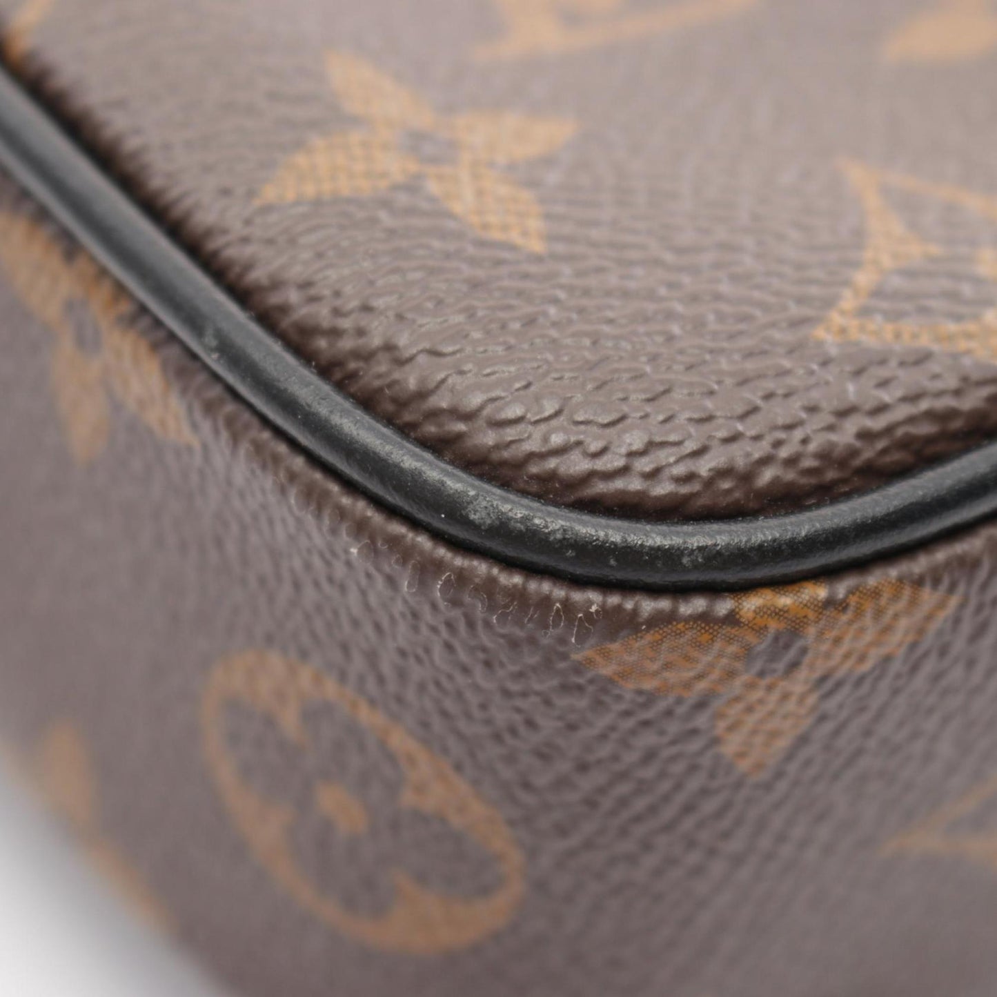 Louis Vuitton Black Brown Coated Canvas Leather Shoulder Bag