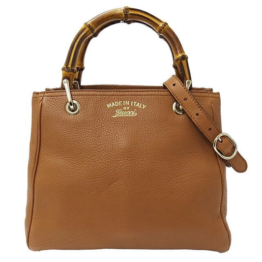 Gucci Brown Leather Handbag Shoulder Bag ()