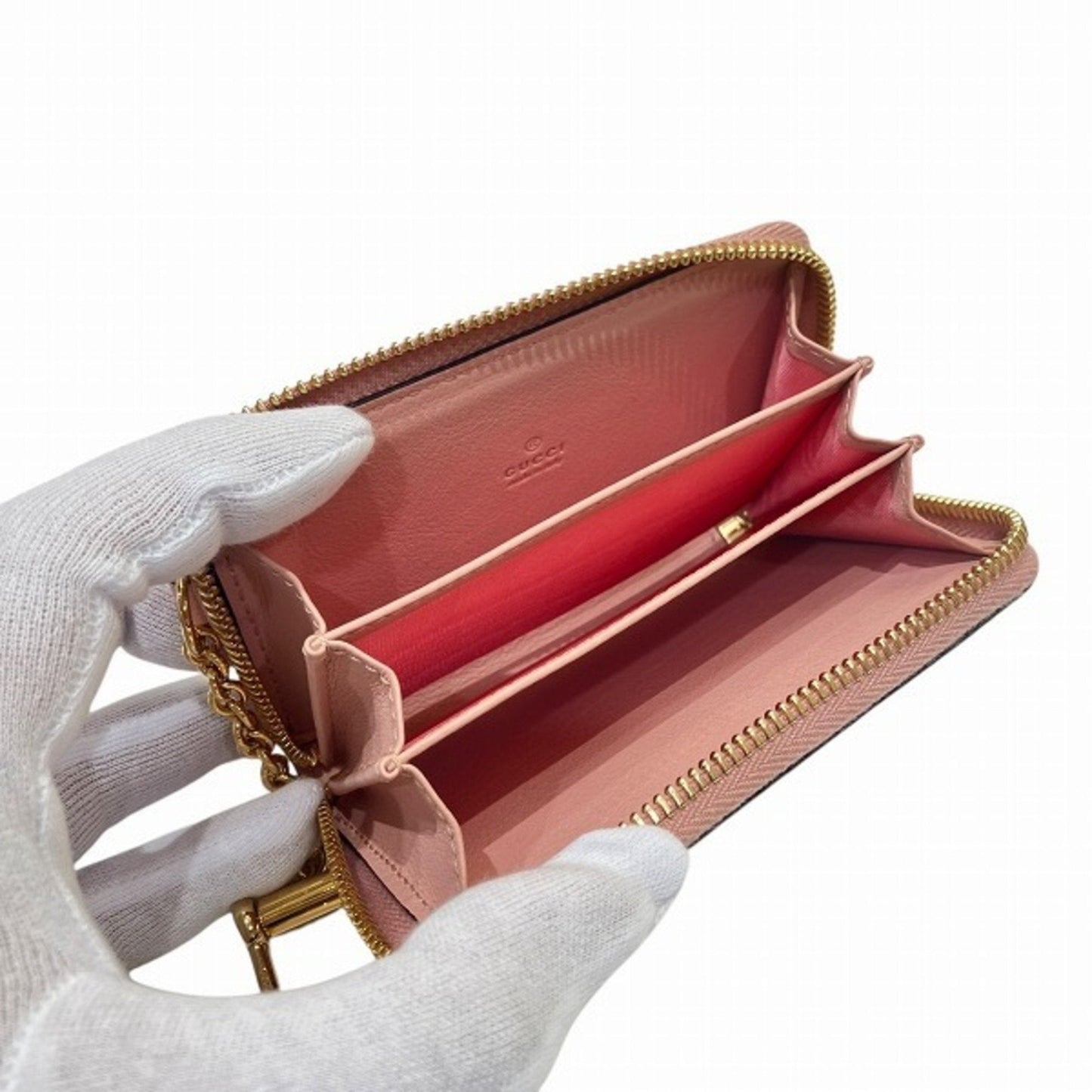 Gucci Beige Pink Pvc Coin Purse/Coin Case
