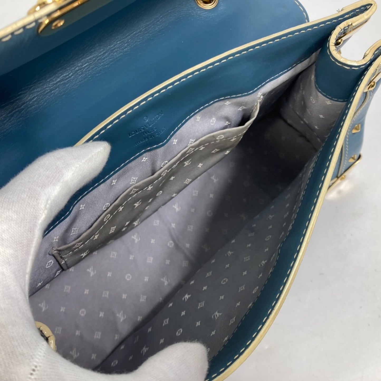 Louis Vuitton Blue Leather Shoulder Bag