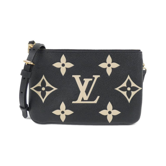 Louis Vuitton Beige Black Leather Pochette Shoulder Bag ()