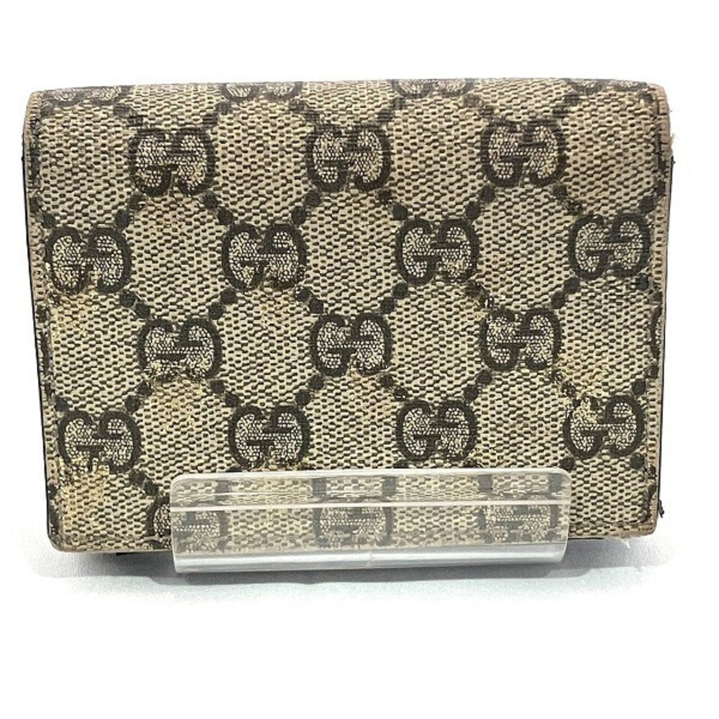 Gucci Gg Supreme Beige Gg Supreme Pvc Leather Coin Purse/Coin Case