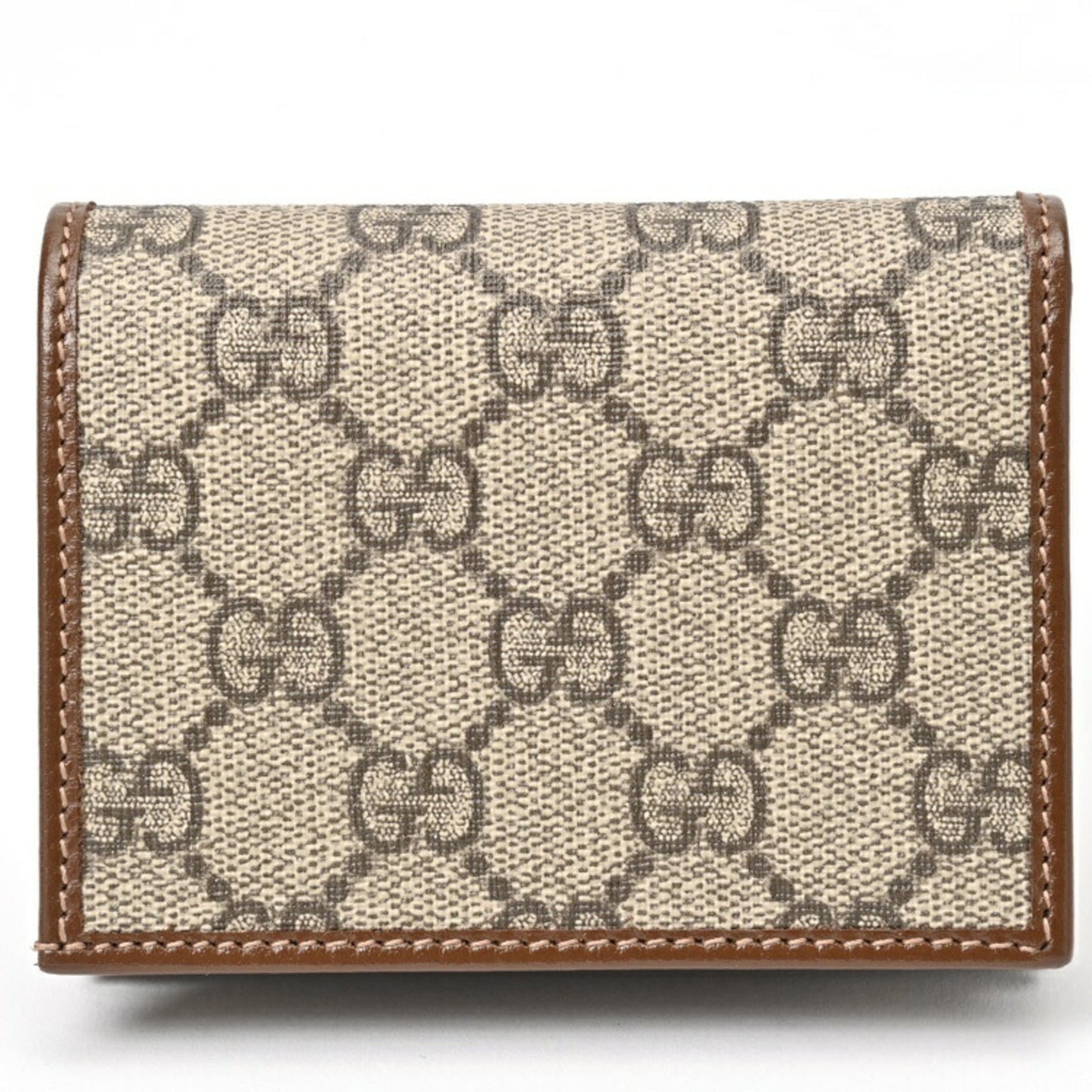Gucci Gg Supreme Brown Gg Supreme Leather Card Wallet