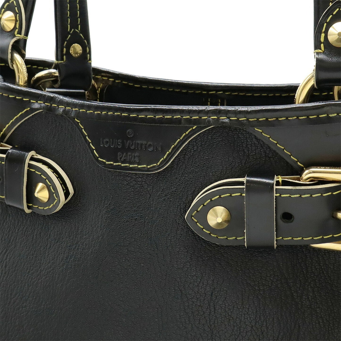 Louis Vuitton Black Noir Suhali Leather Shoulder Bag Tote Bag