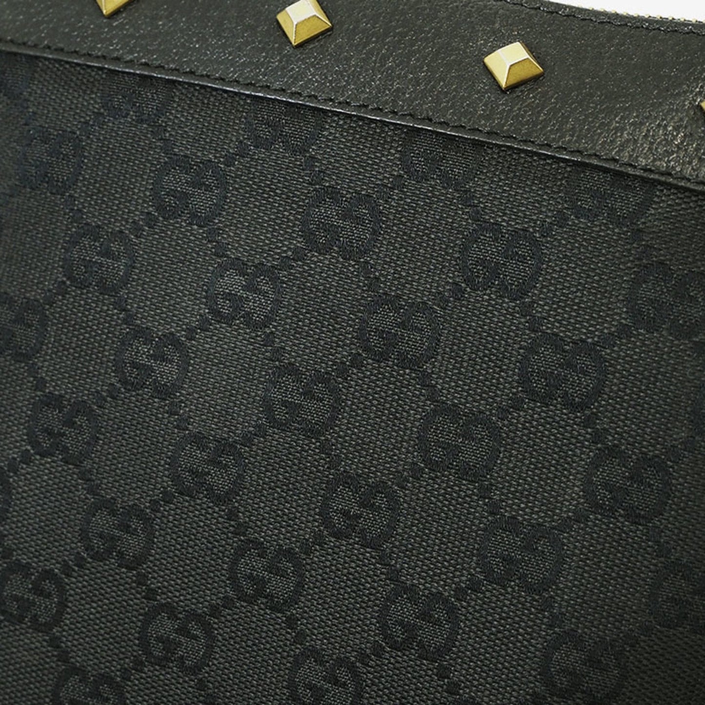 Gucci Gg Canvas Black Canvas Leather Shoulder Bag