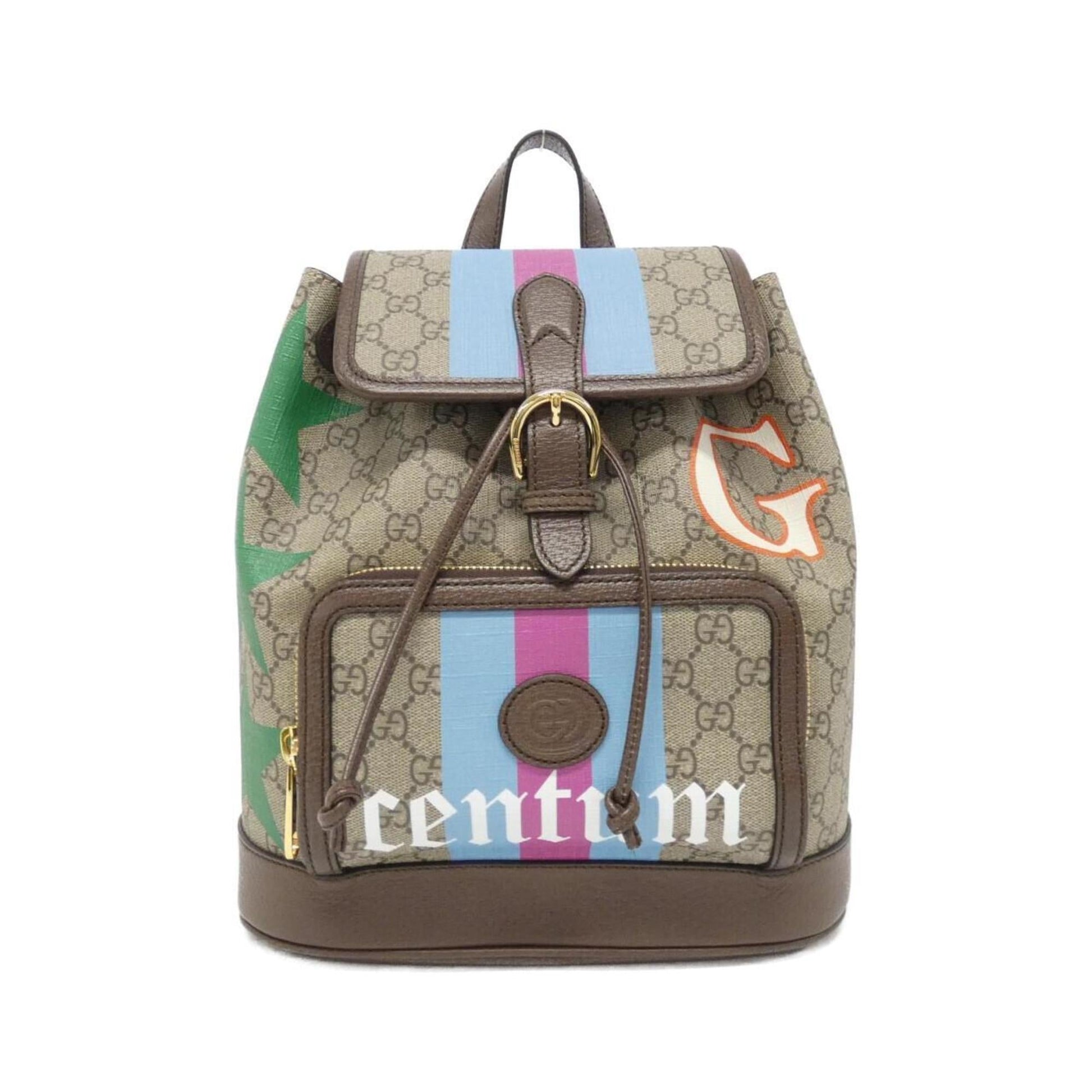 Gucci Beige Multi-Color Gg Supreme Backpack ()