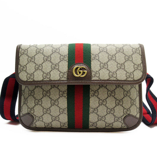 Gucci Beige Brown Pvc Sling Bag ()