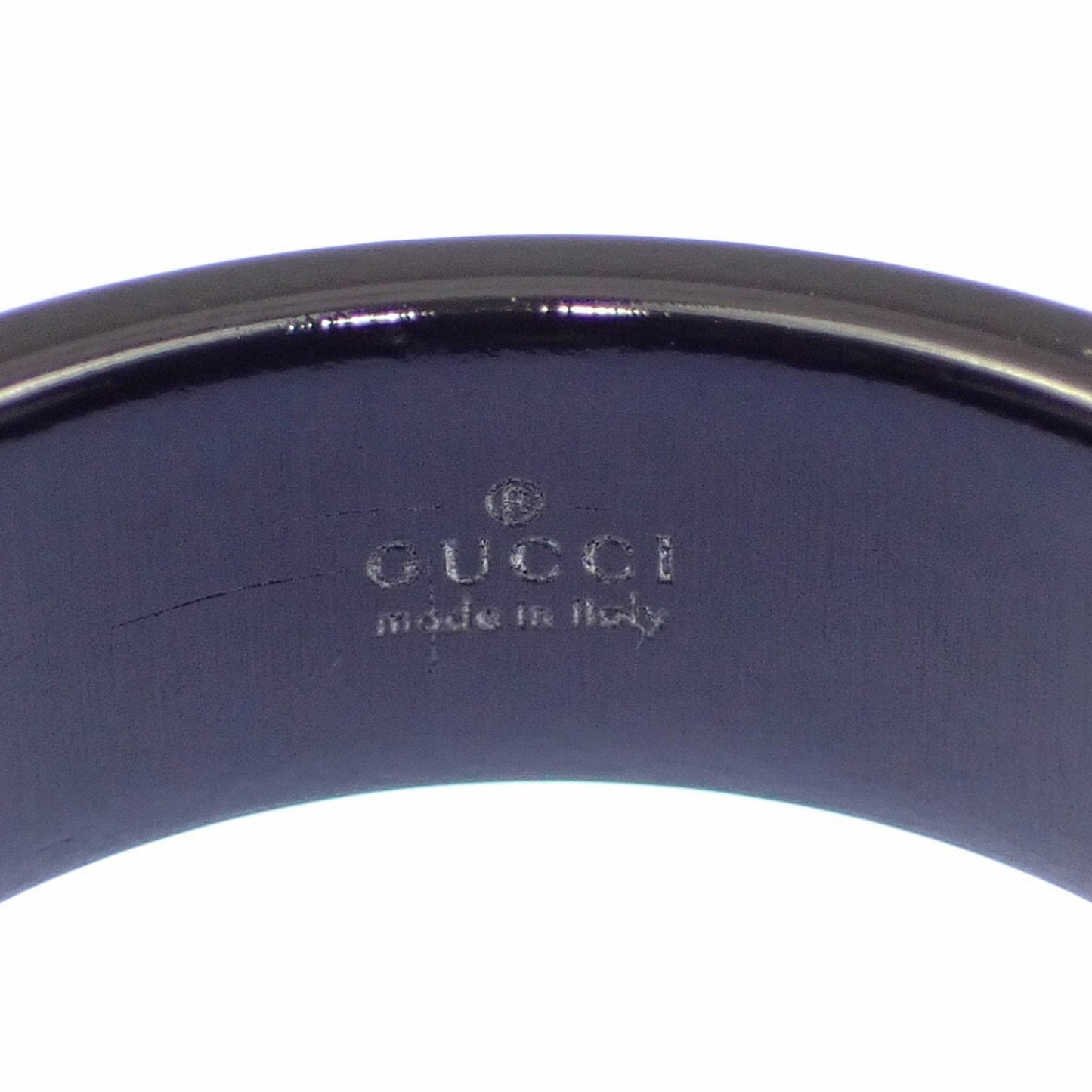 Gucci Icon Black Yellow Metal Band Ring